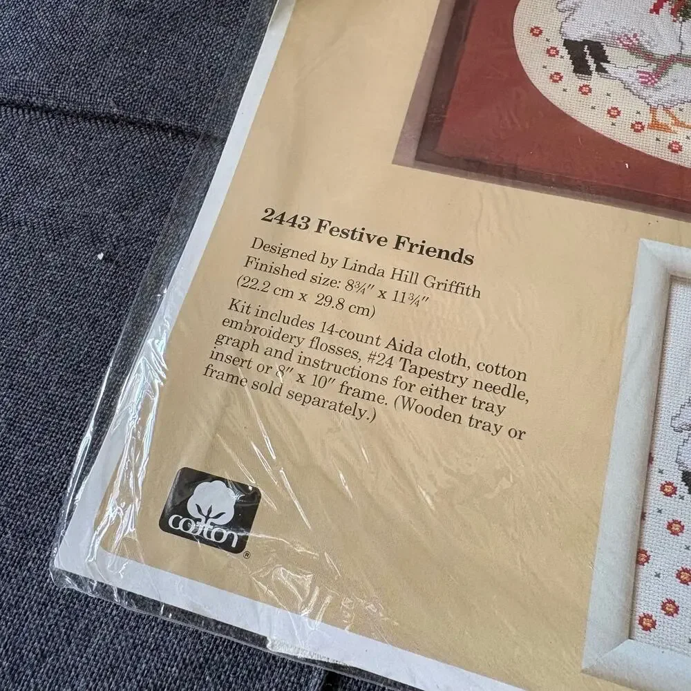 Festive Friends Vintage Counted Cross Stitch Kit by The Creative Circle - 1988